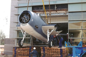 <p>Rigged Grumman Torpedo Avenger Bomber into George Bush Library</p>